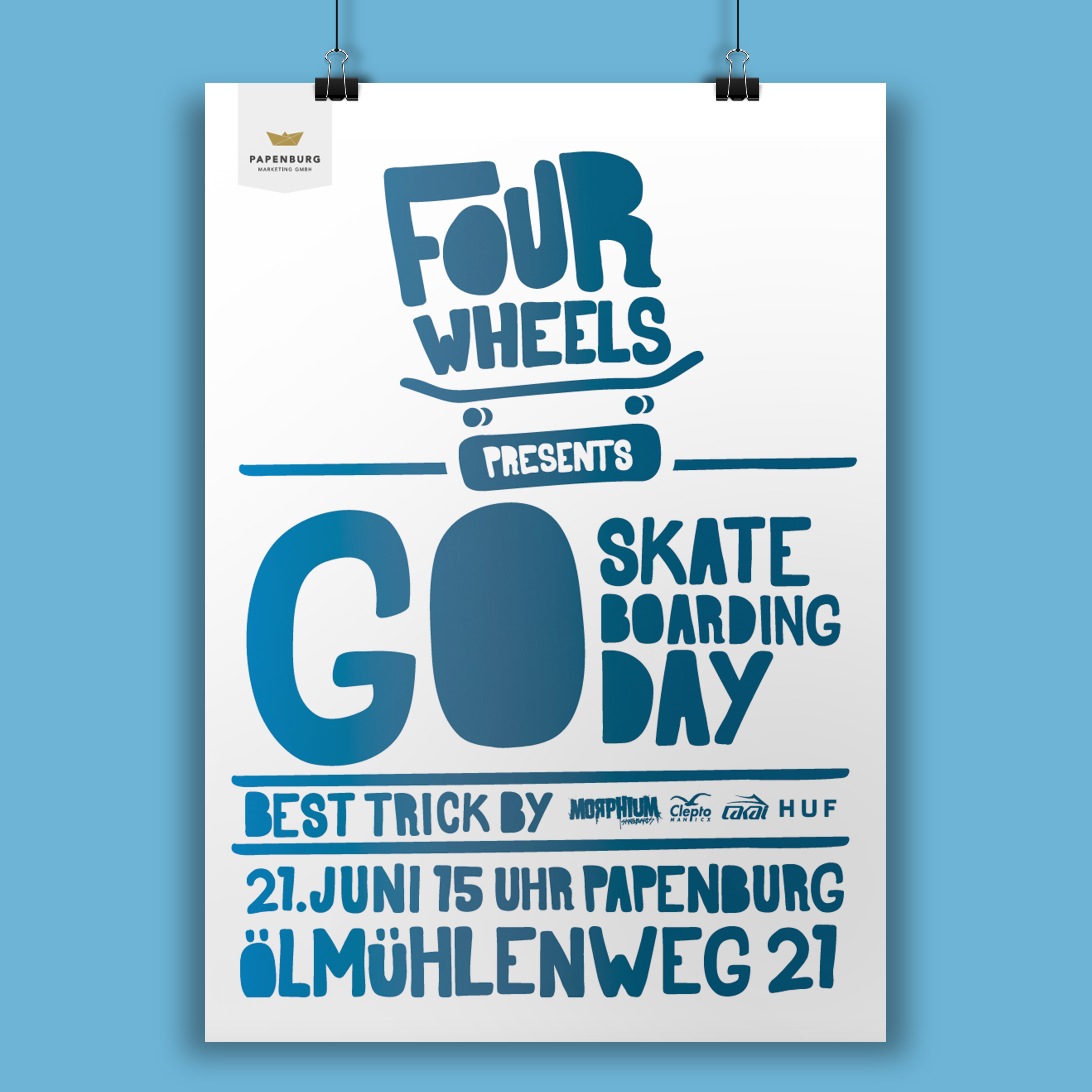 Four Wheels Plakat GSD